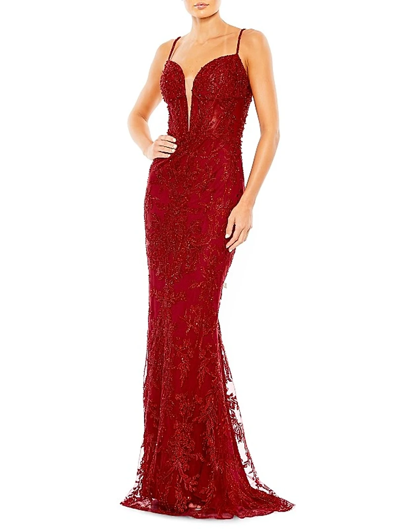 Beaded Column Gown