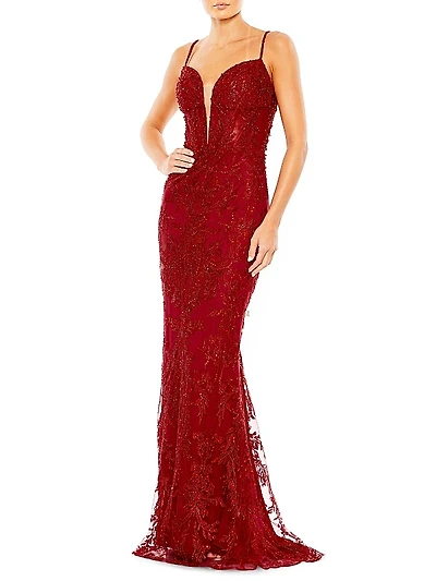 Beaded Column Gown