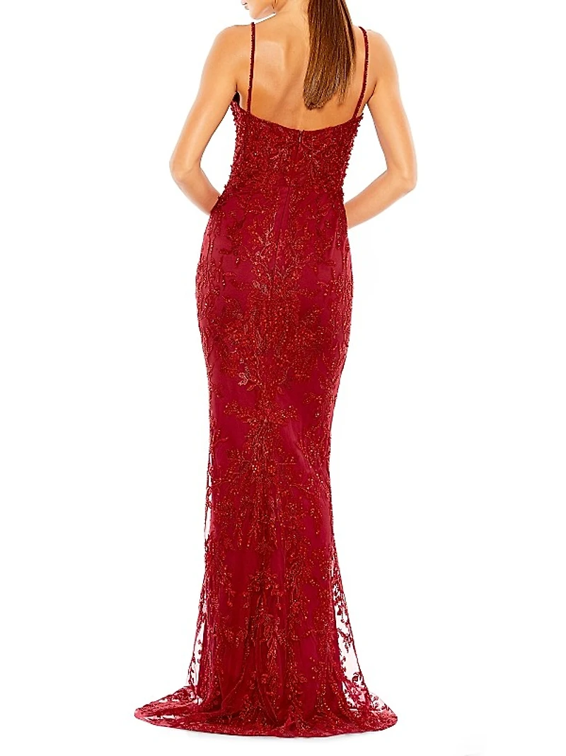 Beaded Column Gown