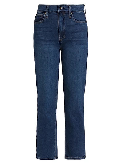 Sabine High-Rise Stretch Crop Straight-Leg Jeans