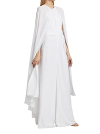 Wide-Leg Cape-Back Jumpsuit