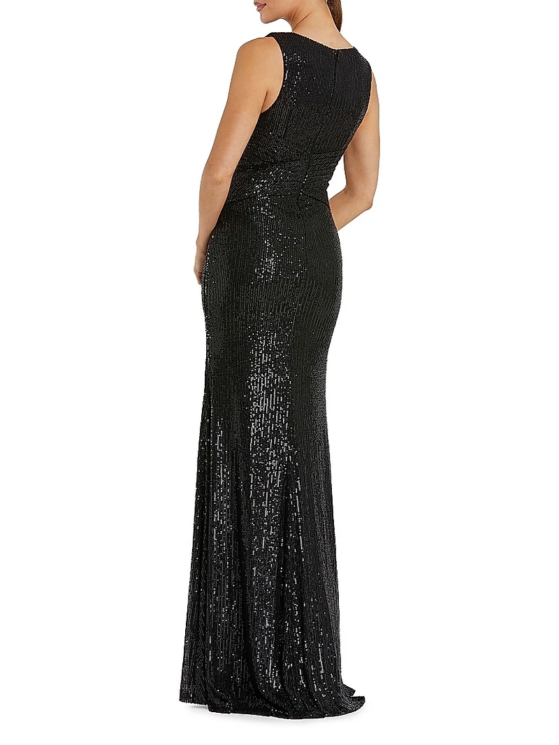 Ieena Sequin Wrap Gown
