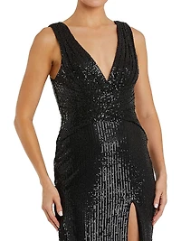 Ieena Sequin Wrap Gown