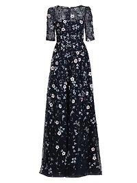 Floral Embroidered Gown
