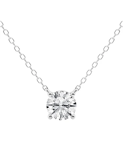 14K Gold & Diamond Solitaire Pendant Necklace/0.50-6.00 TCW