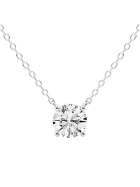 14K Gold & Diamond Solitaire Pendant Necklace/0.50-6.00 TCW