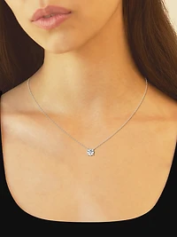 14K Gold & Diamond Solitaire Pendant Necklace/0.50-6.00 TCW