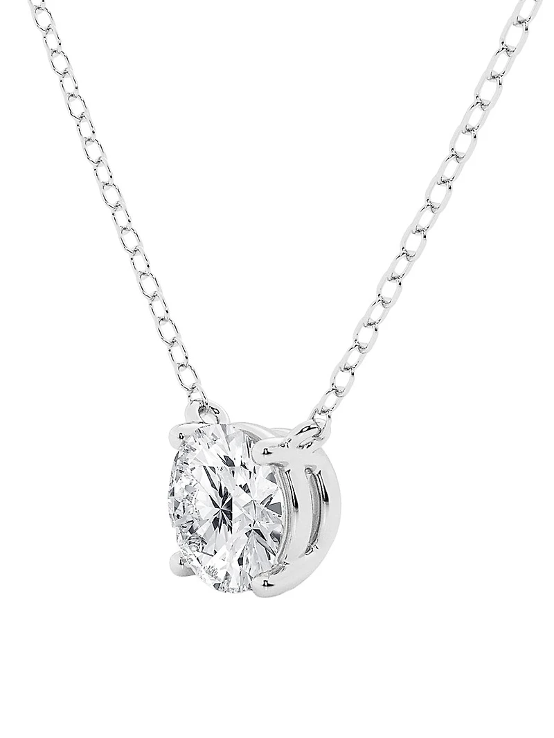 14K Gold & Diamond Solitaire Pendant Necklace/0.50-6.00 TCW