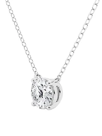 14K Gold & Diamond Solitaire Pendant Necklace/0.50-6.00 TCW