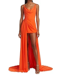 Eva Draped High-Low Gown