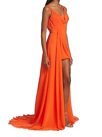 Eva Draped High-Low Gown