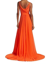 Eva Draped High-Low Gown