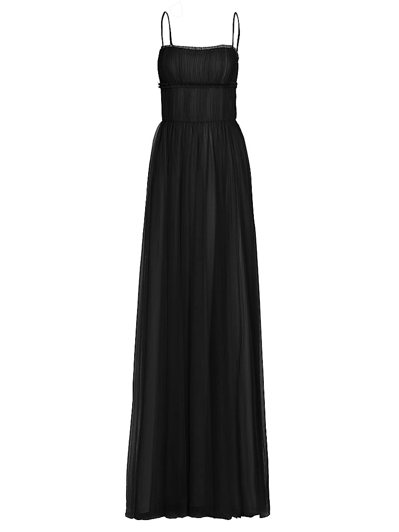 Manuela Tulle Cape Back Gown