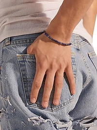 Chain Classic Sterling Silver & Lapis Lazuli Bead Bracelet