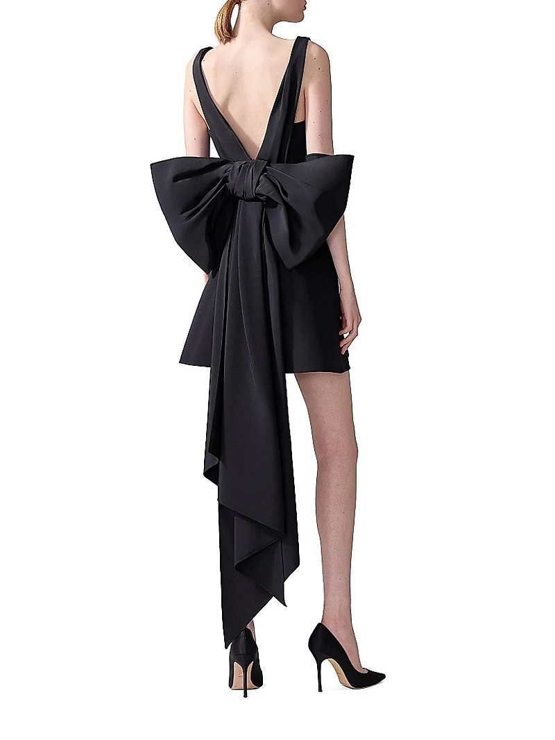 Nicola Silk Bow Minidress