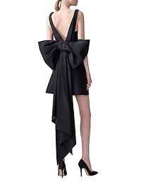 Nicola Silk Bow Minidress