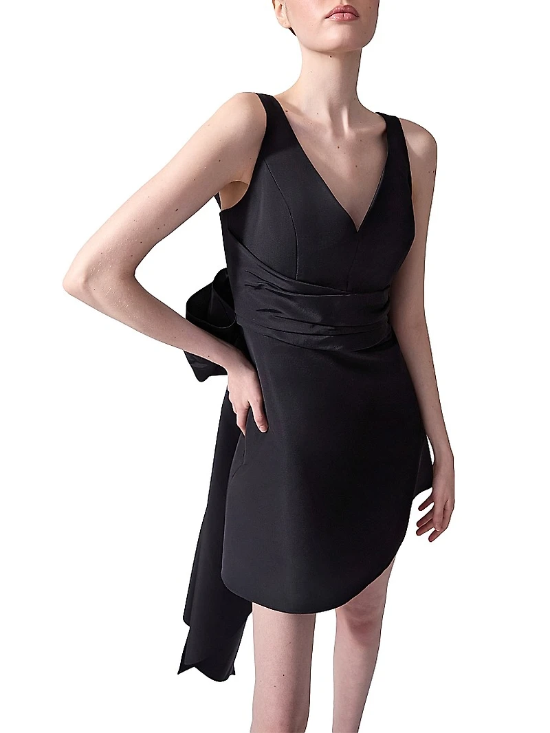 Nicola Silk Bow Minidress