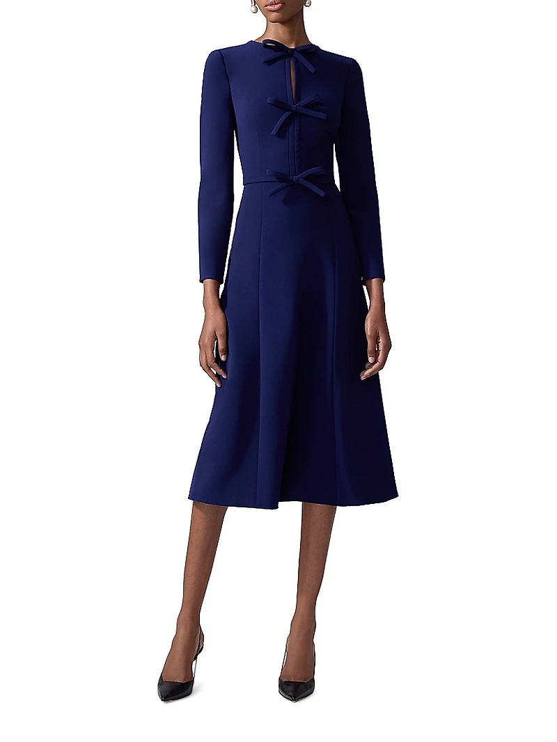 Icon Triple Bow Midi-Dress