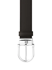 Horseshoe Buckle Cut-to-Size Reversible Leather Belt