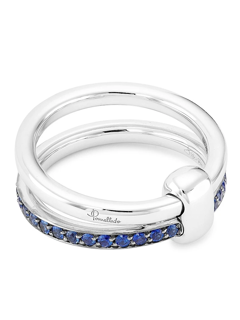 Iconica 18K White Gold & Blue Sapphire Ring