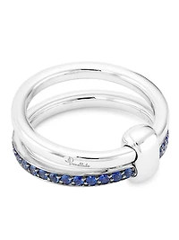 Iconica 18K White Gold & Blue Sapphire Ring