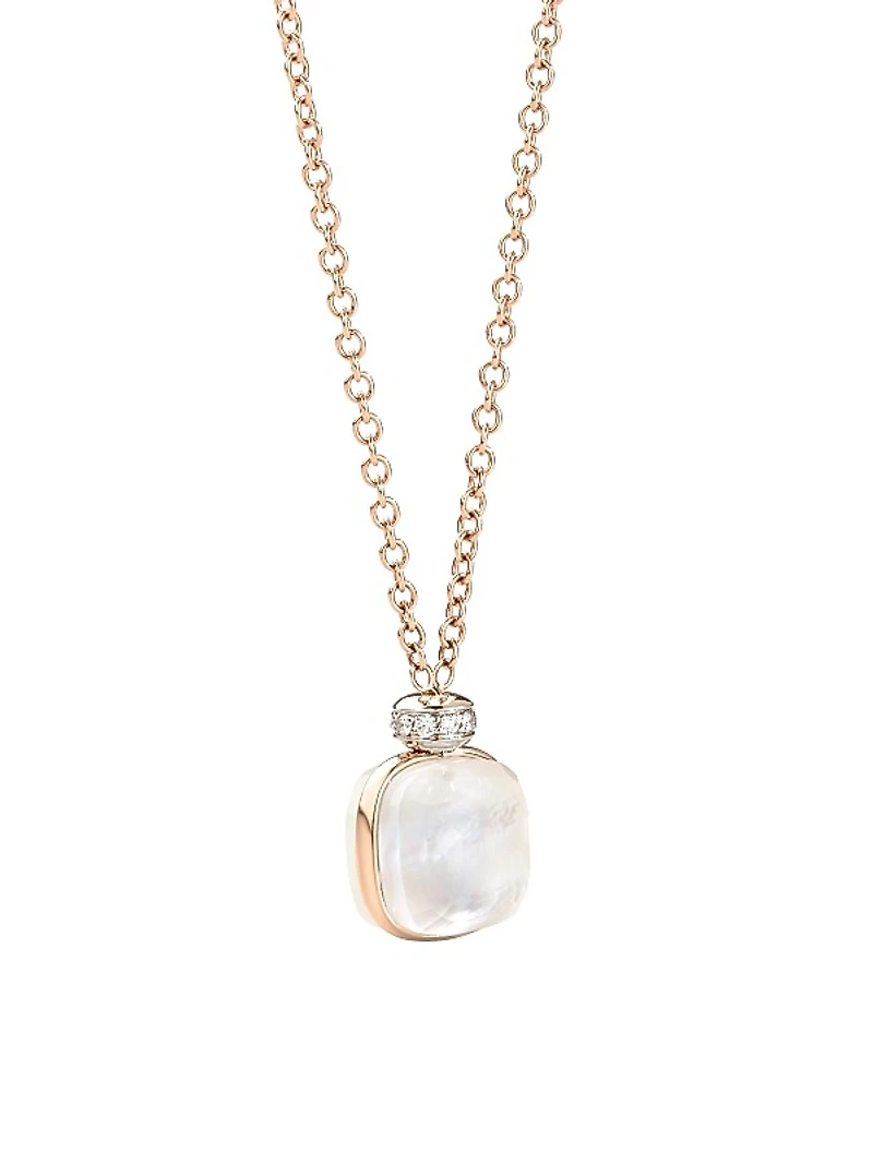Nudo Two-Tone 18K Gold, White Topaz, Mother Of Pearl & Diamond Necklace