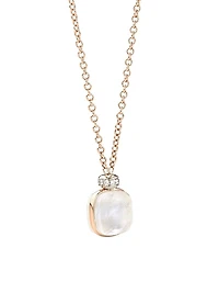 Nudo Two-Tone 18K Gold, White Topaz, Mother Of Pearl & Diamond Necklace