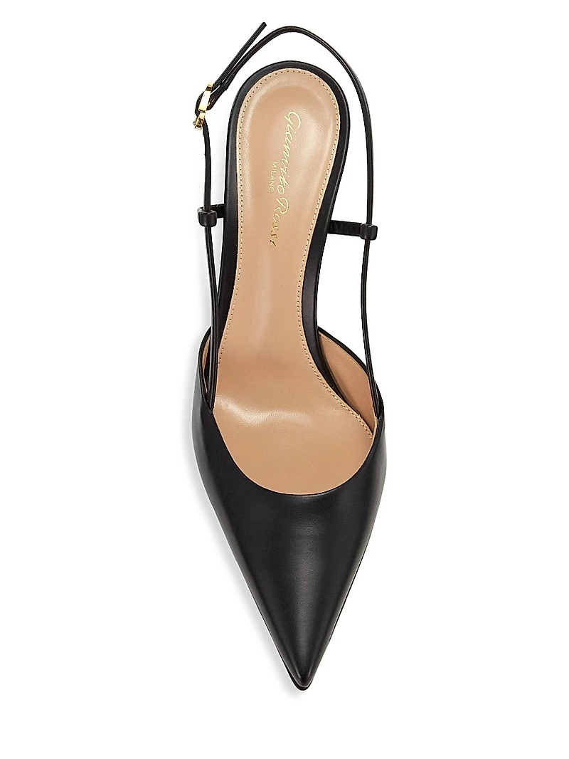 85MM Leather Slingback Pumps