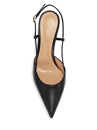 85MM Leather Slingback Pumps