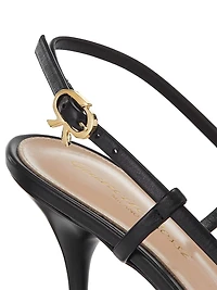 85MM Leather Slingback Pumps