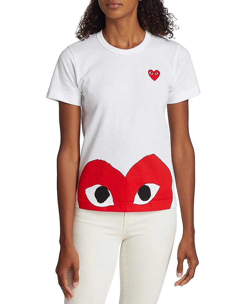 Short-Sleeve Heart-Print T-Shirt