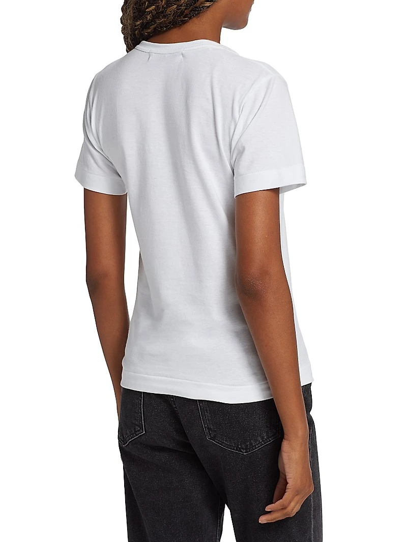 Polka Dot Heart-Print Cotton Jersey T-Shirt