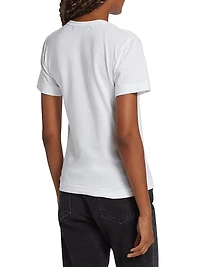 Polka Dot Heart-Print Cotton Jersey T-Shirt