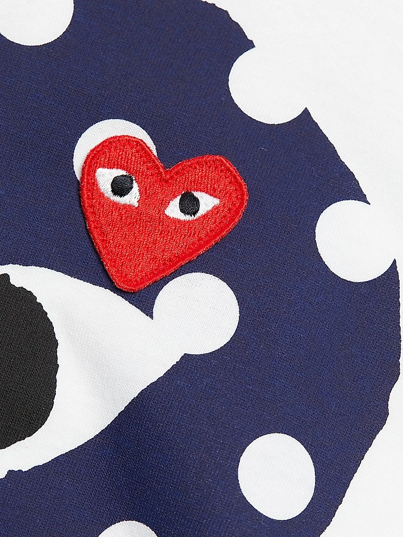 Polka Dot Heart-Print Cotton Jersey T-Shirt