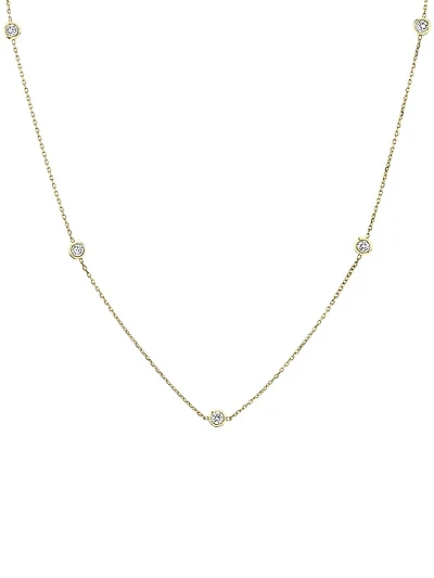 14K Yellow Gold & 0.50 TCW Lab-Grown Diamond Station Necklace