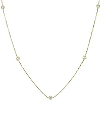 14K Yellow Gold & 0.50 TCW Lab-Grown Diamond Station Necklace