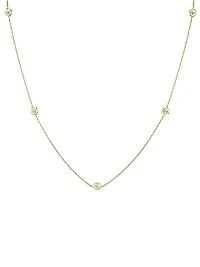 14K Yellow Gold & 0.50 TCW Lab-Grown Diamond Station Necklace
