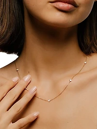 14K Yellow Gold & 0.50 TCW Lab-Grown Diamond Station Necklace