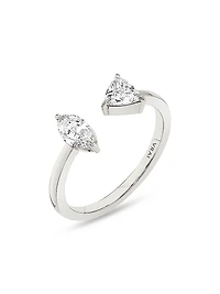 14K White Gold & 0.25 TCW Lab-Grown Diamond Cuff Ring