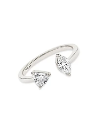 14K White Gold & 0.25 TCW Lab-Grown Diamond Cuff Ring