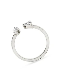 14K White Gold & 0.25 TCW Lab-Grown Diamond Cuff Ring