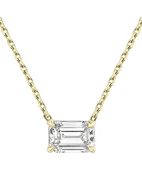 14K Yellow Gold & Emerald-Cut 1.00 TCW Lab-Grown Diamond Pendant Necklace