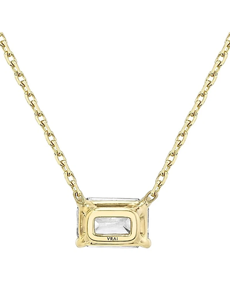 14K Yellow Gold & Emerald-Cut 1.00 TCW Lab-Grown Diamond Pendant Necklace