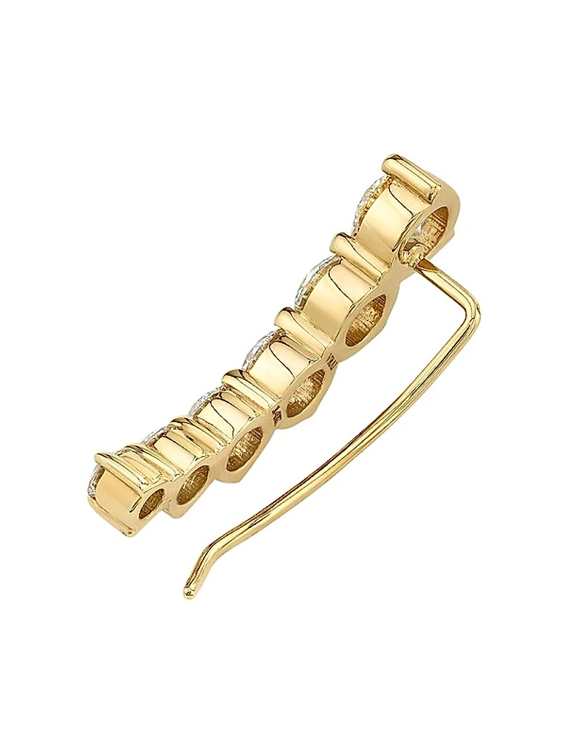 14K Yellow Gold & Round 1.70 TCW Lab-Grown Diamond Ear Arc