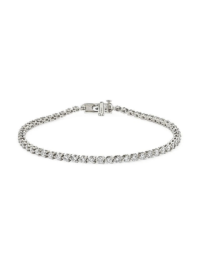 14K White Gold & 2.80 TCW Lab-Grown Diamond Tennis Bracelet