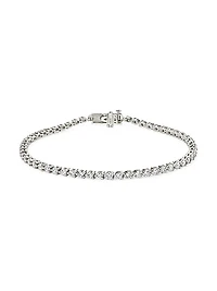 14K White Gold & 2.80 TCW Lab-Grown Diamond Tennis Bracelet