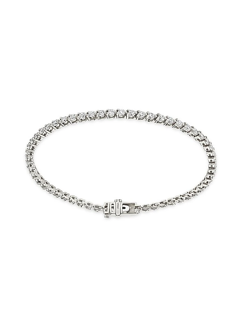14K White Gold & 2.80 TCW Lab-Grown Diamond Tennis Bracelet