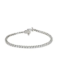 14K White Gold & 2.80 TCW Lab-Grown Diamond Tennis Bracelet