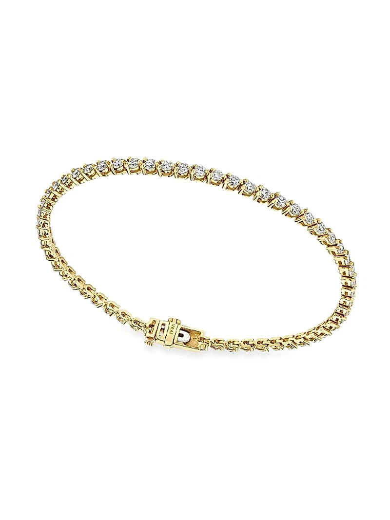 14K Yellow Gold & Lab-Grown Diamond Tennis Bracelet