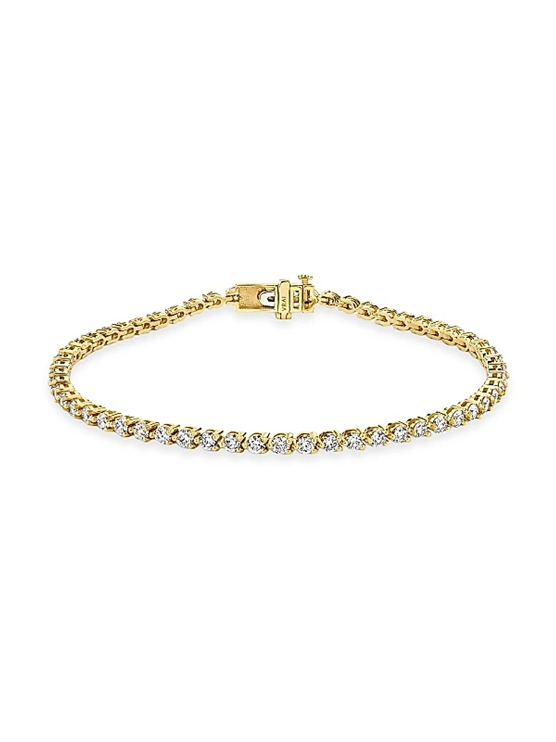 14K Yellow Gold & Lab-Grown Diamond Tennis Bracelet